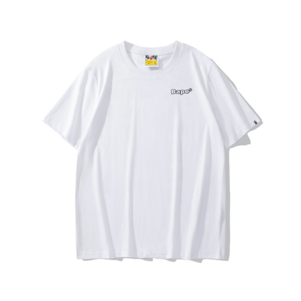 Bape White Short Sleeve T-Shirt with Small Chest Logo